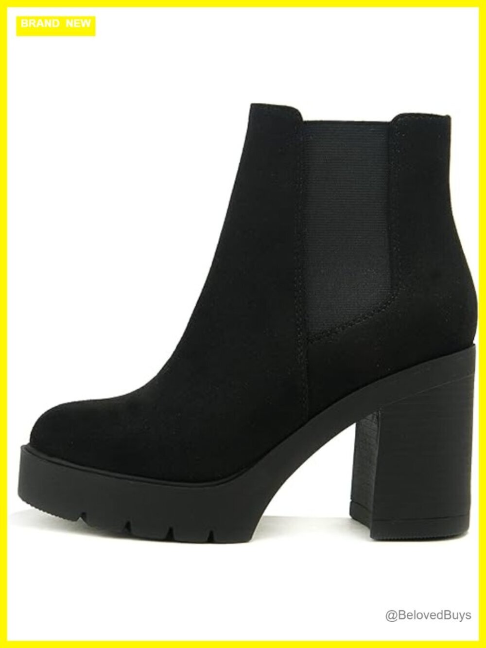 Lug Sole High Heel Chelsea Bootie w/ Elastic Gore
